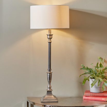 AM 30-015-BO ANTIQUE SILVER LAMP EXCL SHADE - Image 2