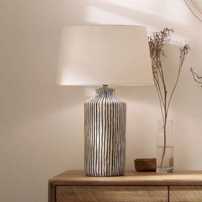 AM 30-467-BO TALL BLUE STRIPE TABLE LAMP EXCL SHADE - Image 2