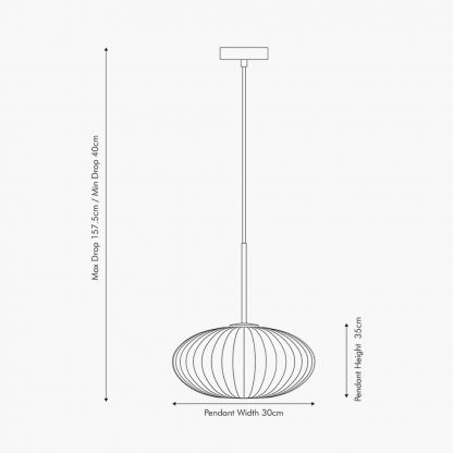 AM EMILIA RIBBED OVAL PENDANT - Image 6