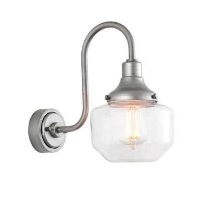 EL AGED PEWTER SWAN NECK WALL LAMP - Image 12