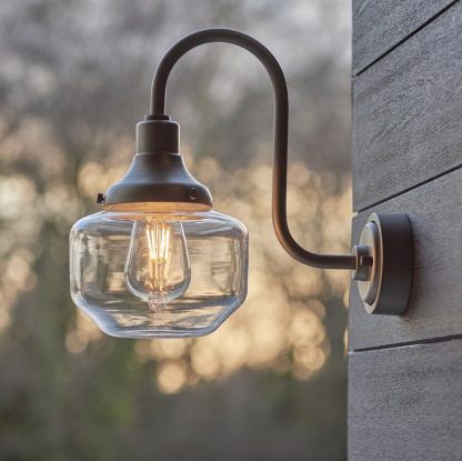 EL AGED PEWTER SWAN NECK WALL LAMP - Image 3