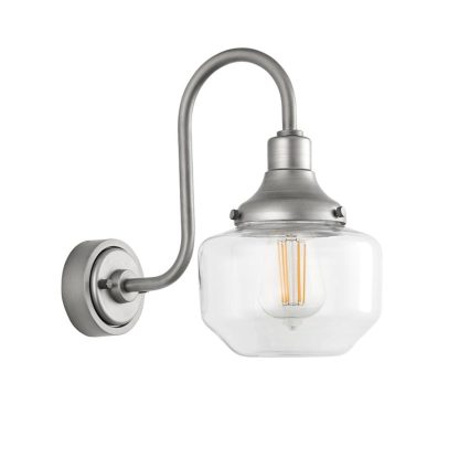 EL AGED PEWTER SWAN NECK WALL LAMP - Image 11