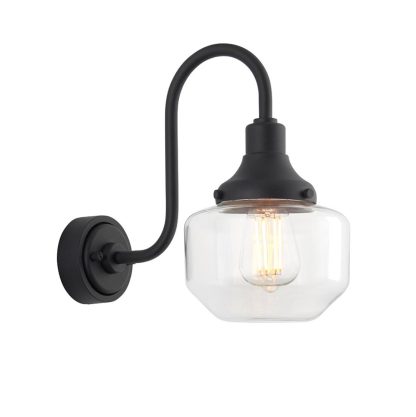 EL AGED PEWTER SWAN NECK WALL LAMP