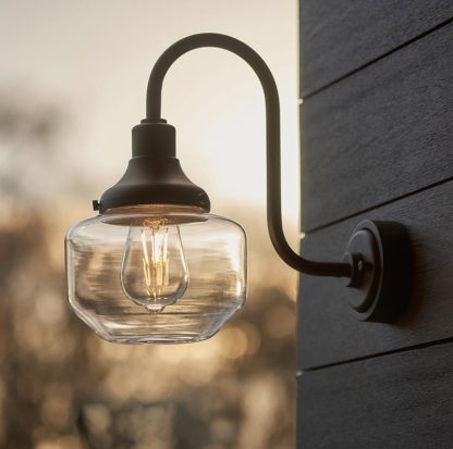 EL AGED PEWTER SWAN NECK WALL LAMP - Image 4