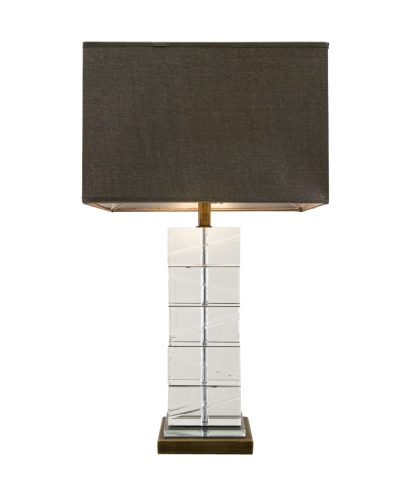 RA 5617 ANTIQUE BRASS & CLEAR TABLE LAMP INCL SHADE - Image 3