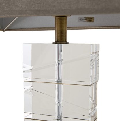 RA 5617 ANTIQUE BRASS & CLEAR TABLE LAMP INCL SHADE - Image 4