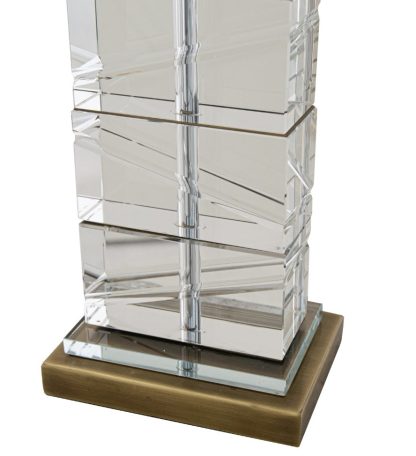 RA 5617 ANTIQUE BRASS & CLEAR TABLE LAMP INCL SHADE - Image 5