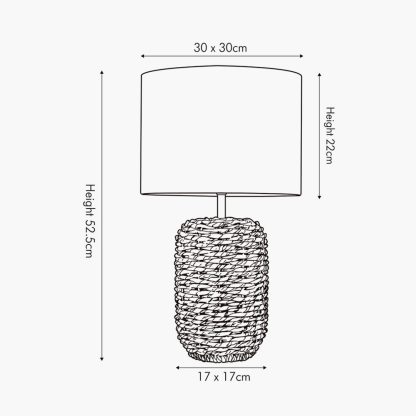 AM 30-870-C ACER NATURAL WOVEN TALL TABLE LAMP INCL SHADE - Image 4