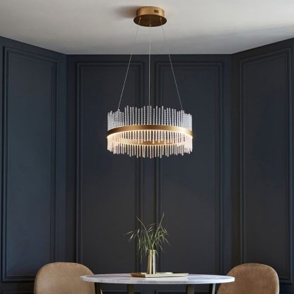 EL GLASS ROD GOLD CEILING LIGHT MEDIUM - Image 2