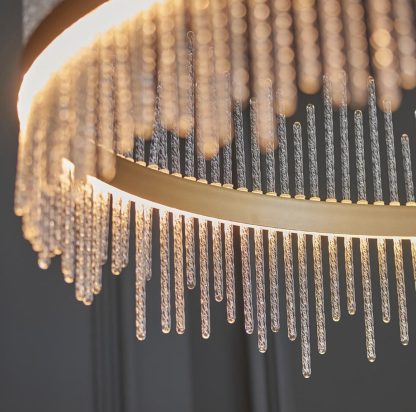 EL GLASS ROD GOLD CEILING LIGHT GRAND - Image 4