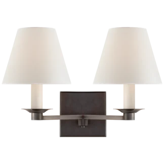 ART EVANS DOUBLE ARM SCONCE INCL SHADES