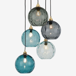 EL 120973-ED BLUE ILARIA 5LT CLUSTER PENDANT